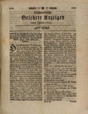 Hannoverische gelehrte Anzeigen (Hannoversche Anzeigen) Freitag 1. Dezember 1752