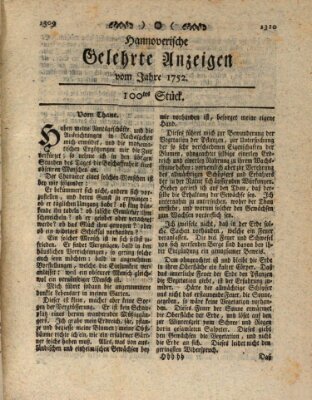 Hannoverische gelehrte Anzeigen (Hannoversche Anzeigen) Freitag 15. Dezember 1752