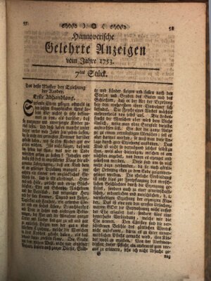 Hannoverische gelehrte Anzeigen (Hannoversche Anzeigen) Montag 22. Januar 1753