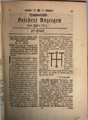 Hannoverische gelehrte Anzeigen (Hannoversche Anzeigen) Freitag 26. Januar 1753