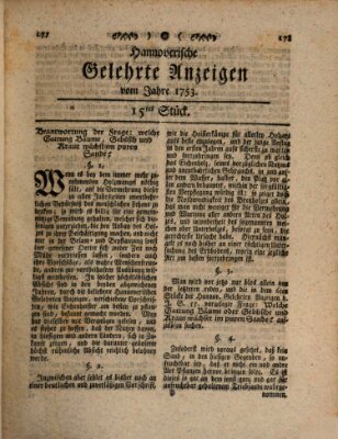 Hannoverische gelehrte Anzeigen (Hannoversche Anzeigen) Montag 19. Februar 1753