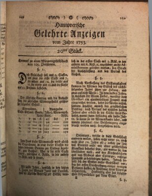 Hannoverische gelehrte Anzeigen (Hannoversche Anzeigen) Freitag 9. März 1753