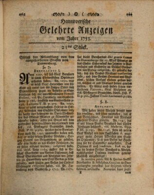 Hannoverische gelehrte Anzeigen (Hannoversche Anzeigen) Montag 12. März 1753