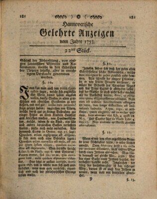 Hannoverische gelehrte Anzeigen (Hannoversche Anzeigen) Freitag 16. März 1753