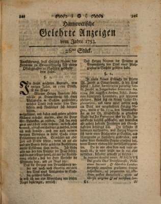 Hannoverische gelehrte Anzeigen (Hannoversche Anzeigen) Freitag 30. März 1753