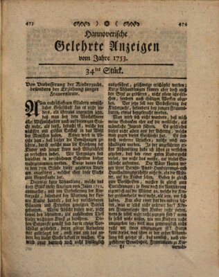 Hannoverische gelehrte Anzeigen (Hannoversche Anzeigen) Freitag 27. April 1753