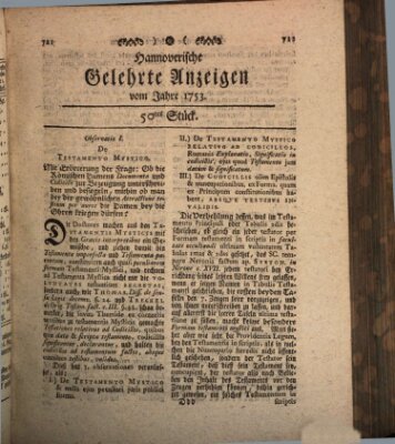 Hannoverische gelehrte Anzeigen (Hannoversche Anzeigen) Freitag 22. Juni 1753