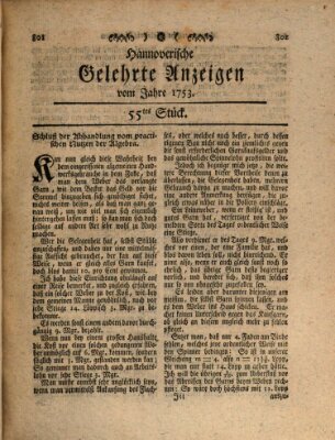 Hannoverische gelehrte Anzeigen (Hannoversche Anzeigen) Montag 9. Juli 1753