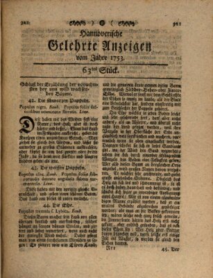 Hannoverische gelehrte Anzeigen (Hannoversche Anzeigen) Montag 6. August 1753