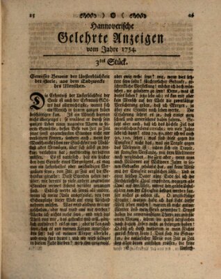 Hannoverische gelehrte Anzeigen (Hannoversche Anzeigen) Freitag 11. Januar 1754