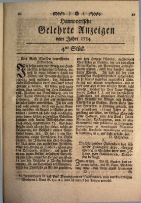 Hannoverische gelehrte Anzeigen (Hannoversche Anzeigen) Montag 14. Januar 1754