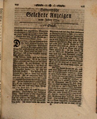 Hannoverische gelehrte Anzeigen (Hannoversche Anzeigen) Freitag 1. März 1754