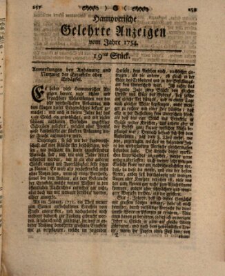 Hannoverische gelehrte Anzeigen (Hannoversche Anzeigen) Freitag 8. März 1754