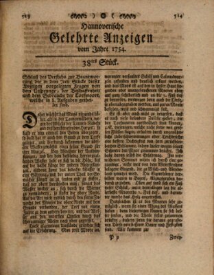 Hannoverische gelehrte Anzeigen (Hannoversche Anzeigen) Montag 13. Mai 1754