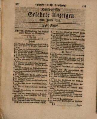 Hannoverische gelehrte Anzeigen (Hannoversche Anzeigen) Freitag 31. Mai 1754