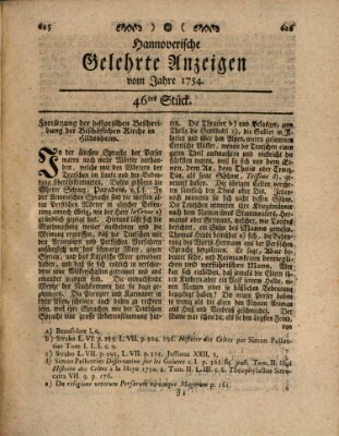 Hannoverische gelehrte Anzeigen (Hannoversche Anzeigen) Monday 10. June 1754