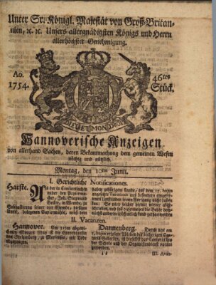 Hannoversche Anzeigen Monday 10. June 1754
