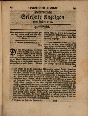 Hannoverische gelehrte Anzeigen (Hannoversche Anzeigen) Montag 17. Juni 1754