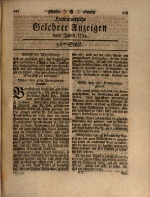 Hannoverische gelehrte Anzeigen (Hannoversche Anzeigen) Montag 15. Juli 1754