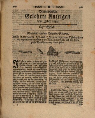 Hannoverische gelehrte Anzeigen (Hannoversche Anzeigen) Freitag 30. August 1754