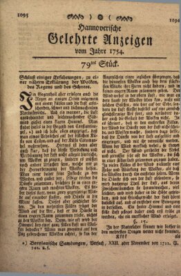 Hannoverische gelehrte Anzeigen (Hannoversche Anzeigen) Freitag 4. Oktober 1754