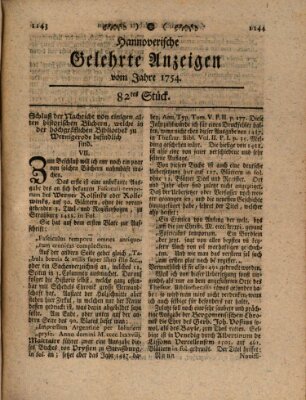 Hannoverische gelehrte Anzeigen (Hannoversche Anzeigen) Montag 14. Oktober 1754