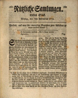 Nützliche Samlungen (Hannoversche Anzeigen) Freitag 7. Februar 1755