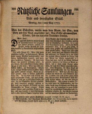 Nützliche Samlungen (Hannoversche Anzeigen) Montag 12. Mai 1755