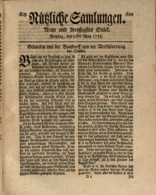 Nützliche Samlungen (Hannoversche Anzeigen) Freitag 16. Mai 1755