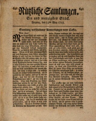 Nützliche Samlungen (Hannoversche Anzeigen) Freitag 23. Mai 1755