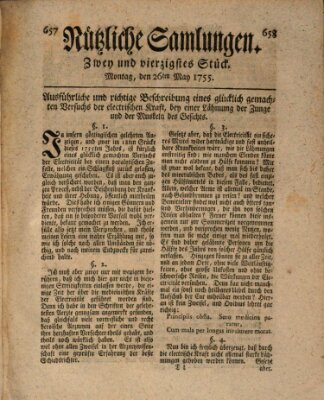 Nützliche Samlungen (Hannoversche Anzeigen) Montag 26. Mai 1755