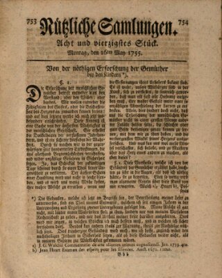 Nützliche Samlungen (Hannoversche Anzeigen) Montag 16. Juni 1755