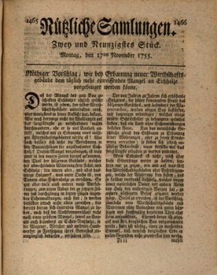 Nützliche Samlungen (Hannoversche Anzeigen) Montag 17. November 1755