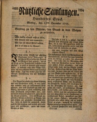 Nützliche Samlungen (Hannoversche Anzeigen) Montag 15. Dezember 1755