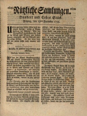 Nützliche Samlungen (Hannoversche Anzeigen) Freitag 19. Dezember 1755