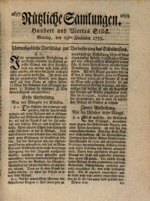 Nützliche Samlungen (Hannoversche Anzeigen) Montag 29. Dezember 1755