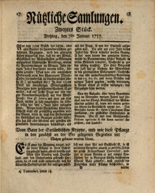 Nützliche Samlungen (Hannoversche Anzeigen) Freitag 7. Januar 1757