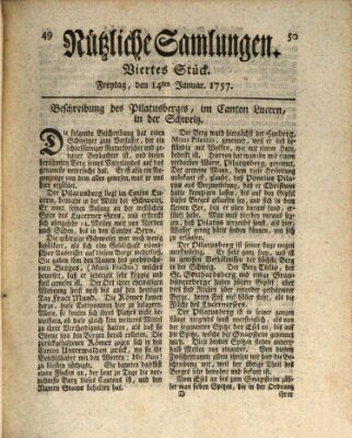 Nützliche Samlungen (Hannoversche Anzeigen) Freitag 14. Januar 1757