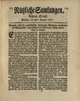 Nützliche Samlungen (Hannoversche Anzeigen) Freitag 28. Januar 1757