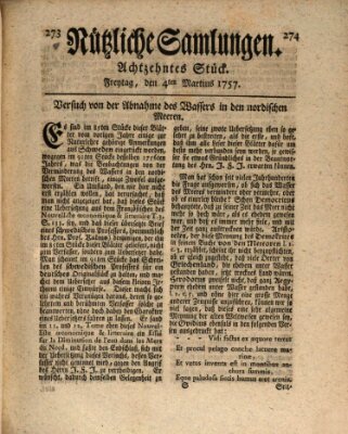 Nützliche Samlungen (Hannoversche Anzeigen) Freitag 4. März 1757