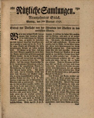 Nützliche Samlungen (Hannoversche Anzeigen) Montag 7. März 1757