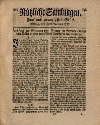 Nützliche Samlungen (Hannoversche Anzeigen) Montag 28. März 1757