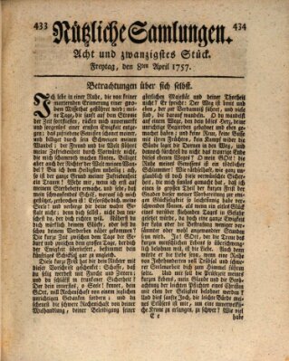 Nützliche Samlungen (Hannoversche Anzeigen) Freitag 8. April 1757