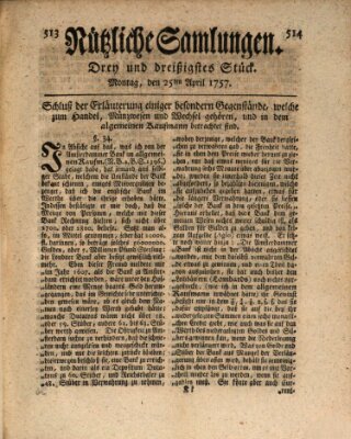 Nützliche Samlungen (Hannoversche Anzeigen) Montag 25. April 1757