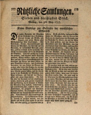 Nützliche Samlungen (Hannoversche Anzeigen) Montag 9. Mai 1757