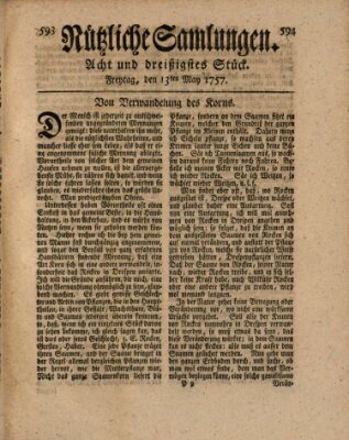 Nützliche Samlungen (Hannoversche Anzeigen) Freitag 13. Mai 1757