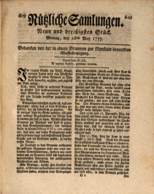 Nützliche Samlungen (Hannoversche Anzeigen) Montag 16. Mai 1757