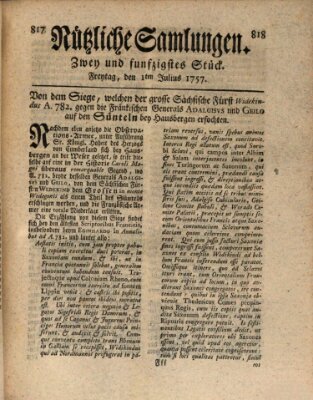 Nützliche Samlungen (Hannoversche Anzeigen) Freitag 1. Juli 1757