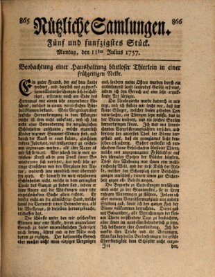 Nützliche Samlungen (Hannoversche Anzeigen) Montag 11. Juli 1757