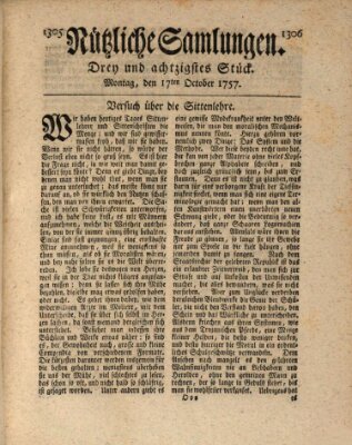 Nützliche Samlungen (Hannoversche Anzeigen) Montag 17. Oktober 1757